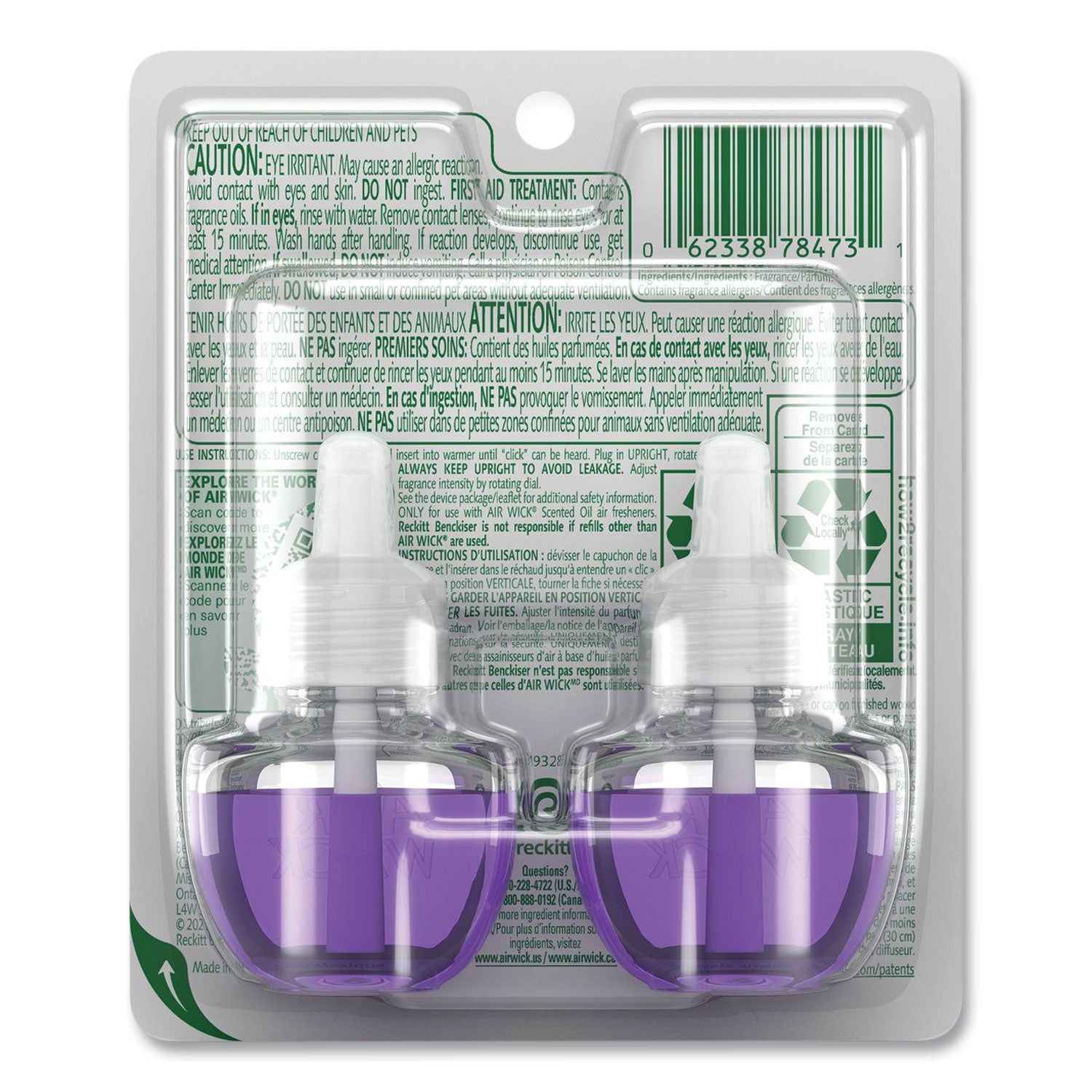 Air Wick Scented Oil Refill, Lavender and Chamomile, 0.67 oz, 2/Pack (78473PK)