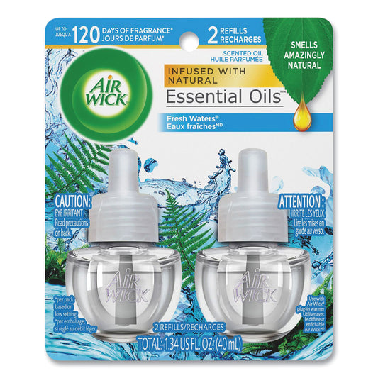 Air Wick Scented Oil Refill, Fresh Waters, 0.67 oz, 2/Pack (79717PK)