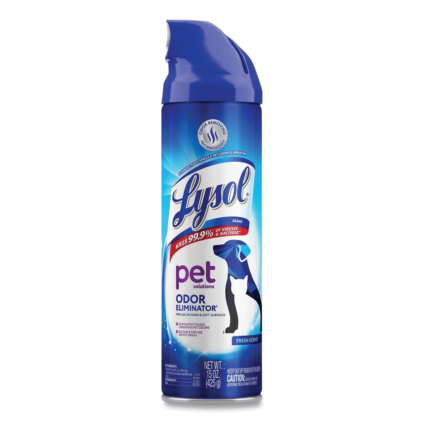 LYSOL Brand Disinfectant Spray II Pet Odor Eliminator, Fresh, 15 oz Aerosol Spray, 12/Carton (99804CT)