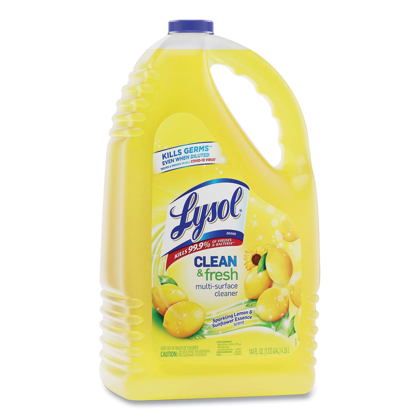 LYSOL Brand Clean and Fresh Multi-Surface Disinfectant Cleaner, Sparkling Lemon and Sunflower Essence, 144 oz Bottle (77617EA)