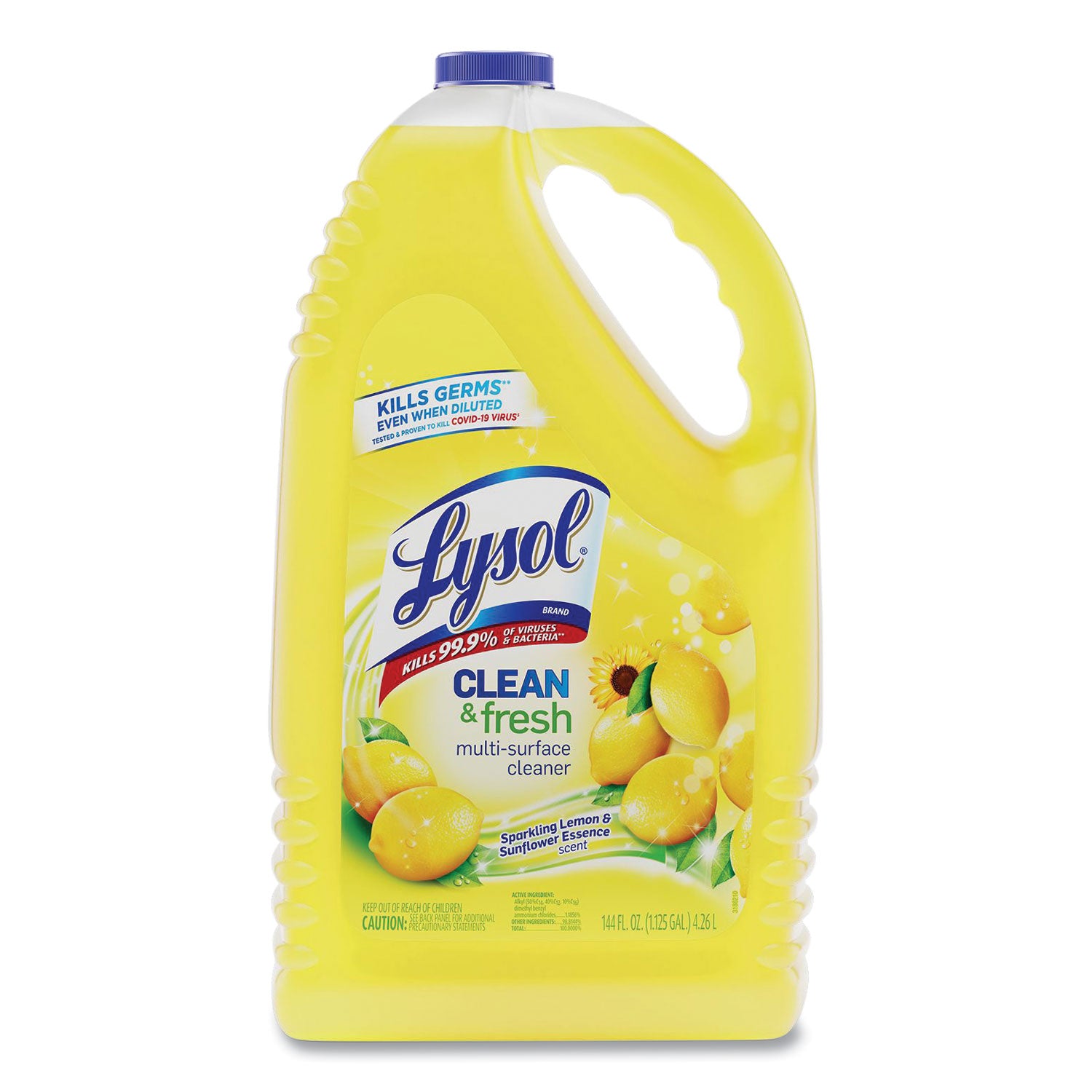 LYSOL Brand Clean and Fresh Multi-Surface Disinfectant Cleaner, Sparkling Lemon and Sunflower Essence, 144 oz Bottle (77617EA)