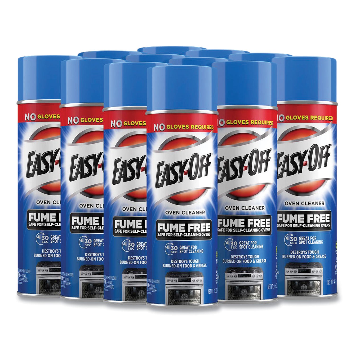 EASY-OFF Fume-Free Oven Cleaner, Lemon Scent 14.5 oz Aerosol Spray, 12/Carton (87977CT)