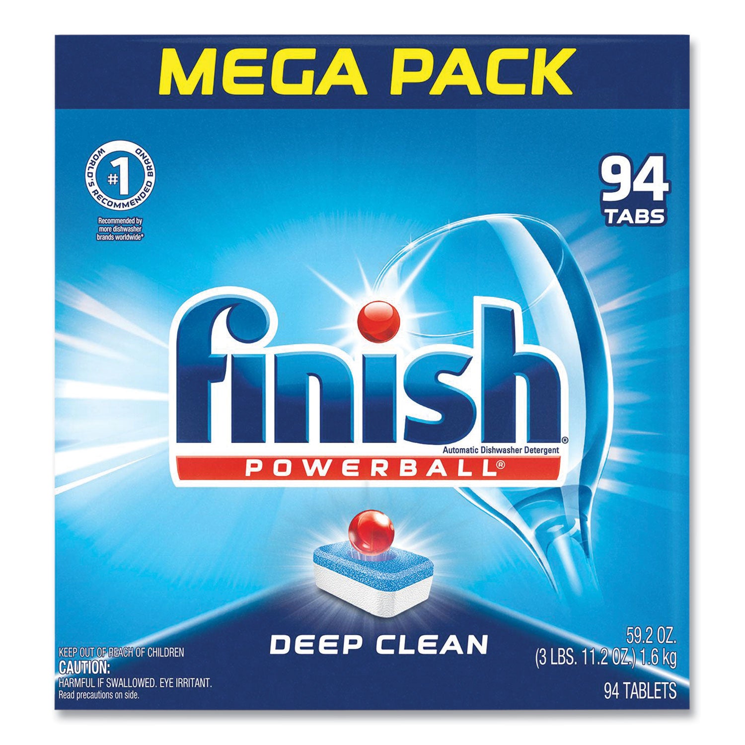 FINISH Powerball Dishwasher Tabs, Fresh Scent, 94/Box (97330)