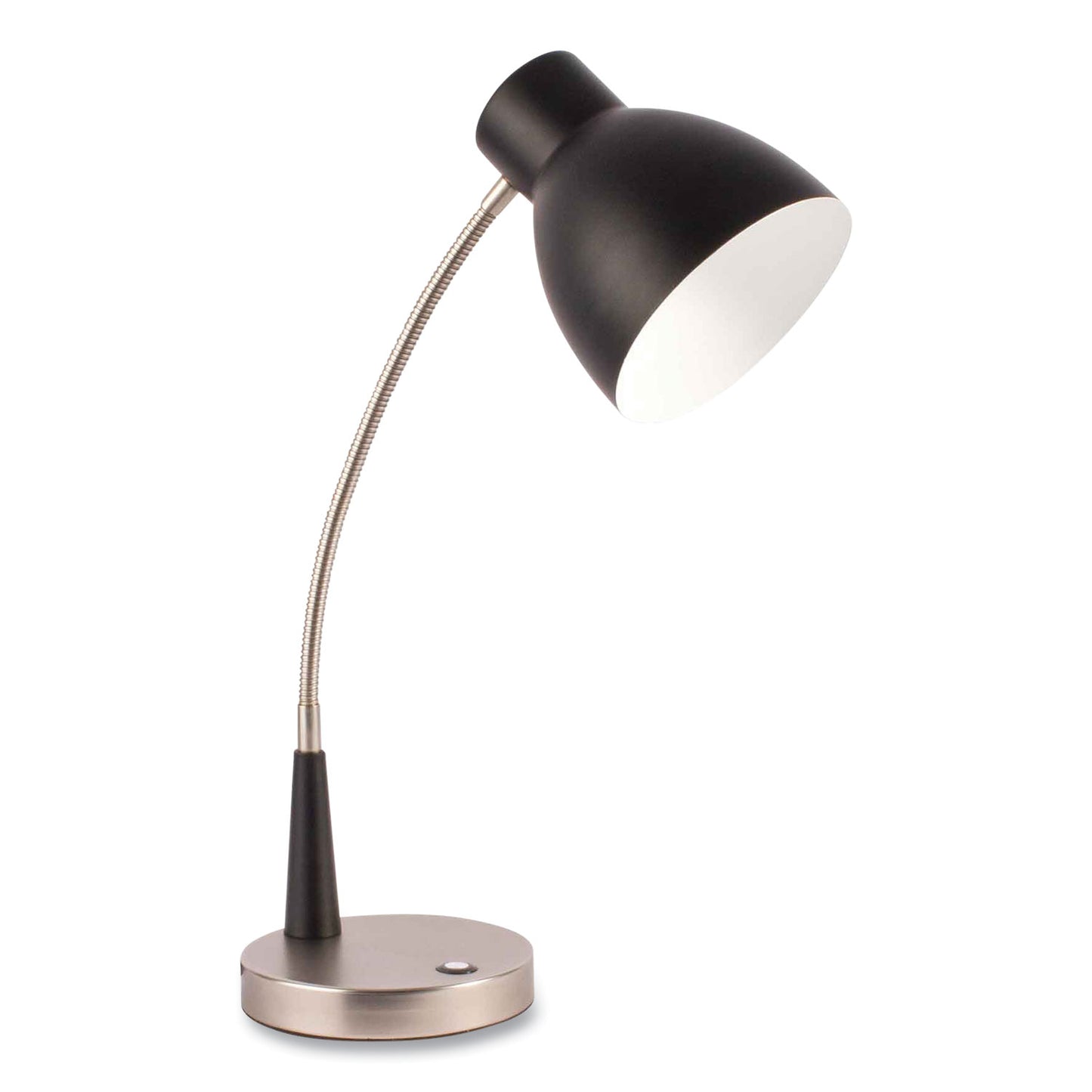 OttLite Wellness Series Adjust LED Desk Lamp, 3" to 22" High, Silver/Matte Black (CS01KC9SHPR)