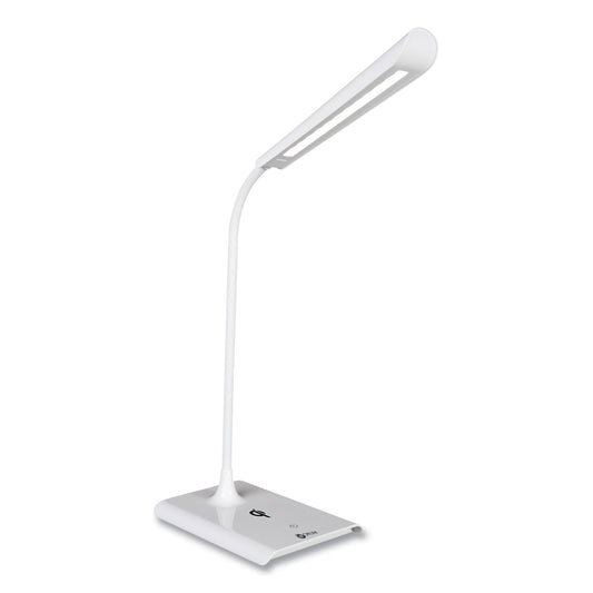 OttLite Wellness Series Power Up LED Desk Lamp, 13" to 21" High, White (CS030QISHPR)