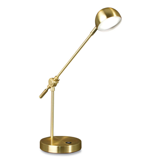 OttLite Wellness Series Direct LED Desk Lamp, 4" to 18" High, Brass (CS01BS9SHPR)