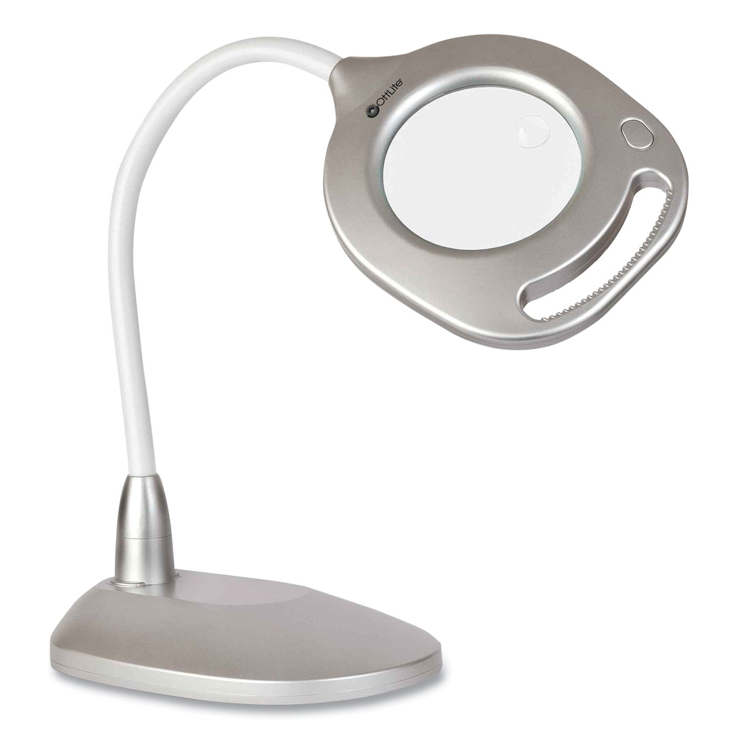 OttLite 2-in-1 LED Magnifier Floor and Table Light, 39.5" High, Silver/White (43828CSHPR)