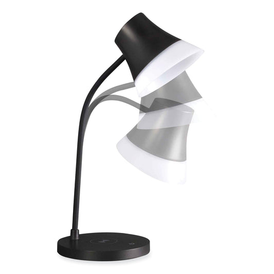 OttLite Wellness Series Shine LED Desk Lamp, 12" to 17" High, Black (CS03KQISHPR)