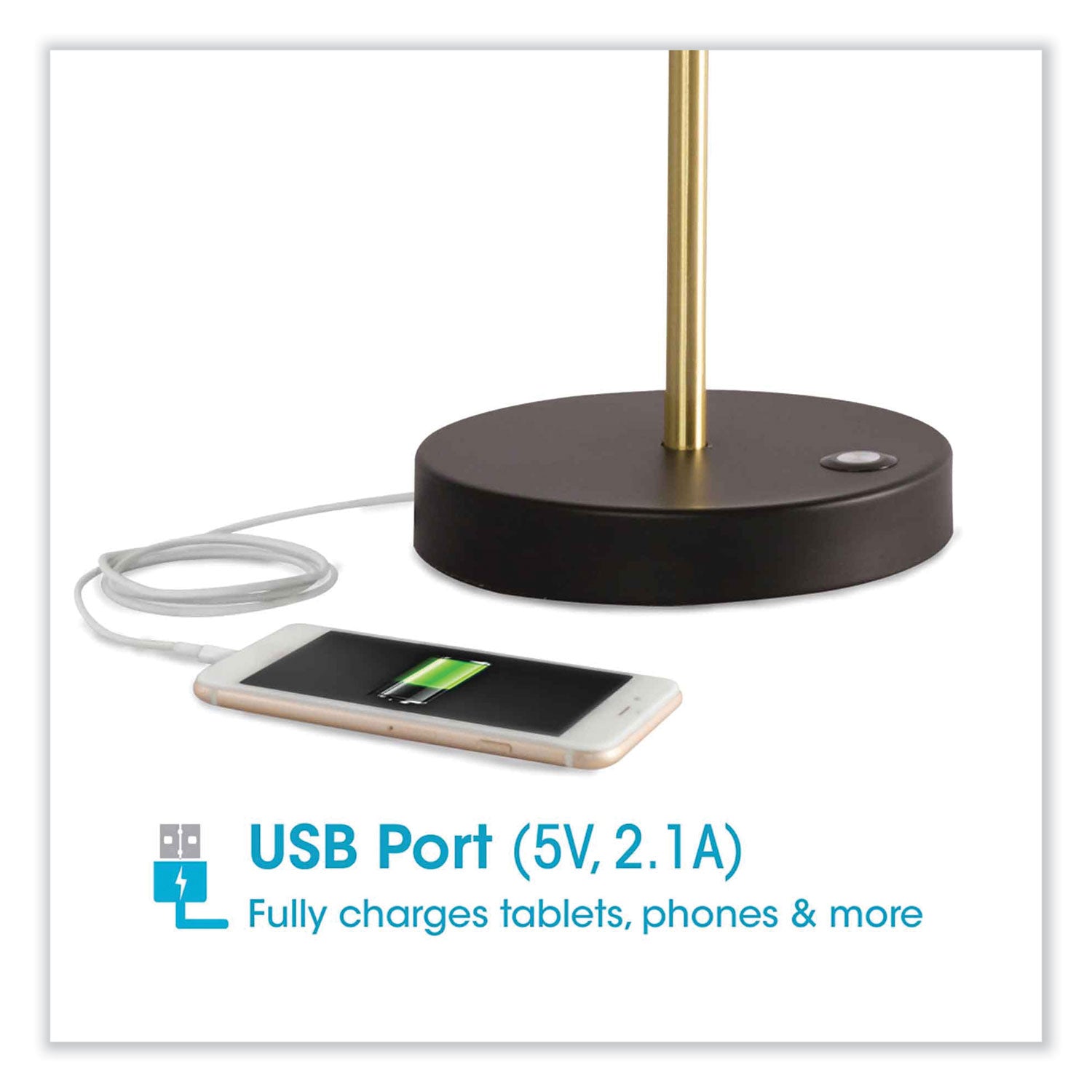 OttLite Wellness Series Adapt LED Desk Lamp, 7" to 22" High, Black (CS01B19SHPR)