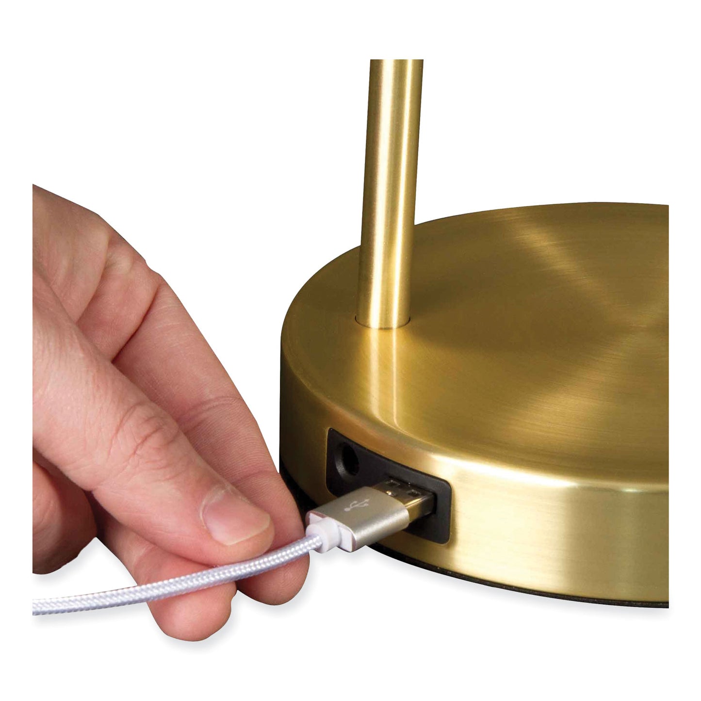 OttLite Wellness Series Direct LED Desk Lamp, 4" to 18" High, Brass (CS01BS9SHPR)