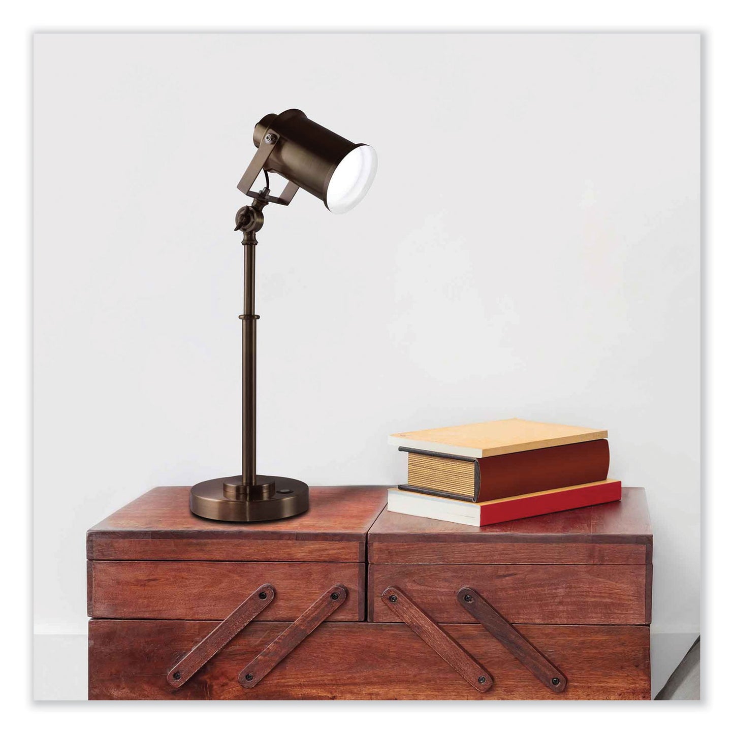 OttLite Wellness Series Restore LED Desk Lamp, 9" to 22", Rubbed Bronze (CS01RB9SHPR)