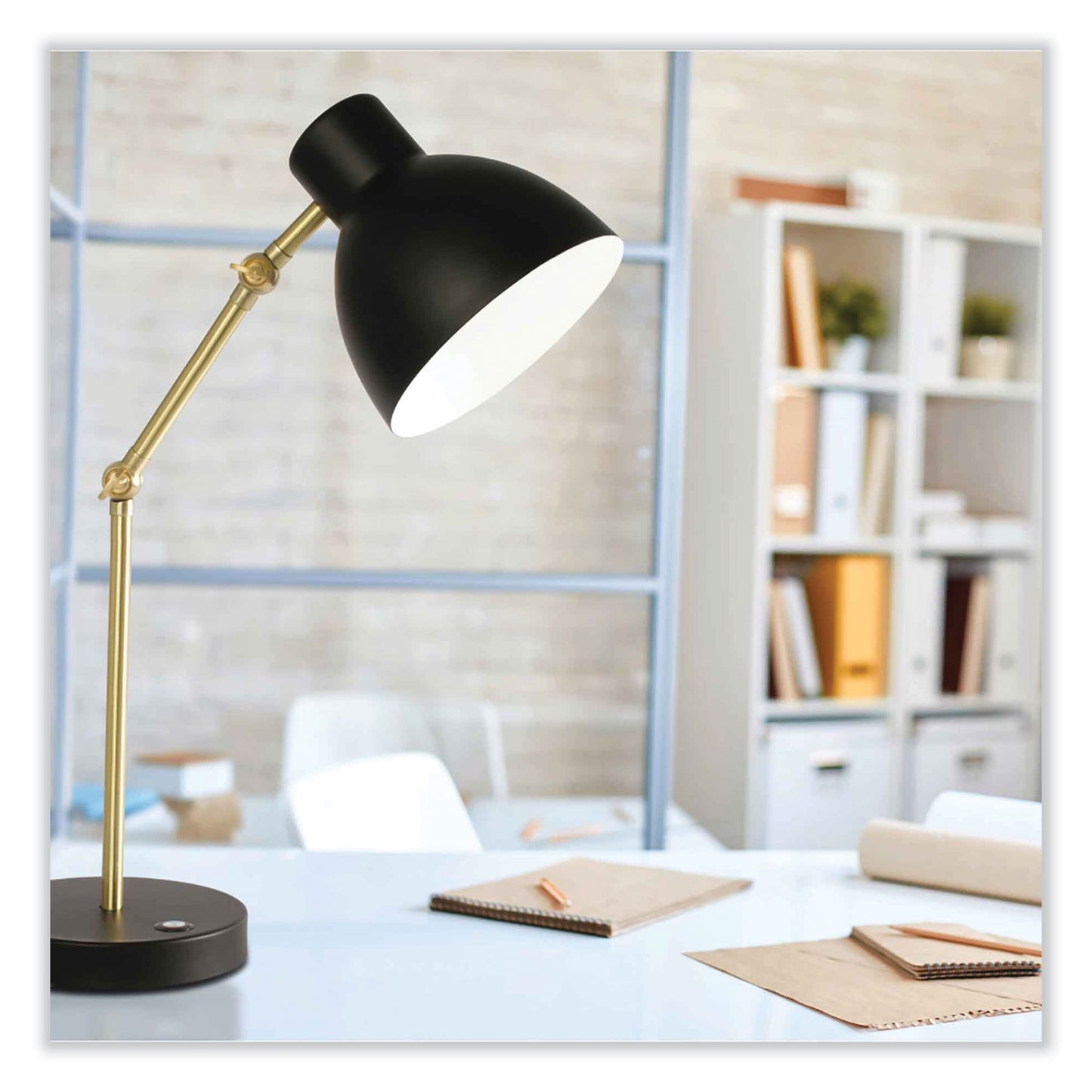 OttLite Wellness Series Adapt LED Desk Lamp, 7" to 22" High, Black (CS01B19SHPR)