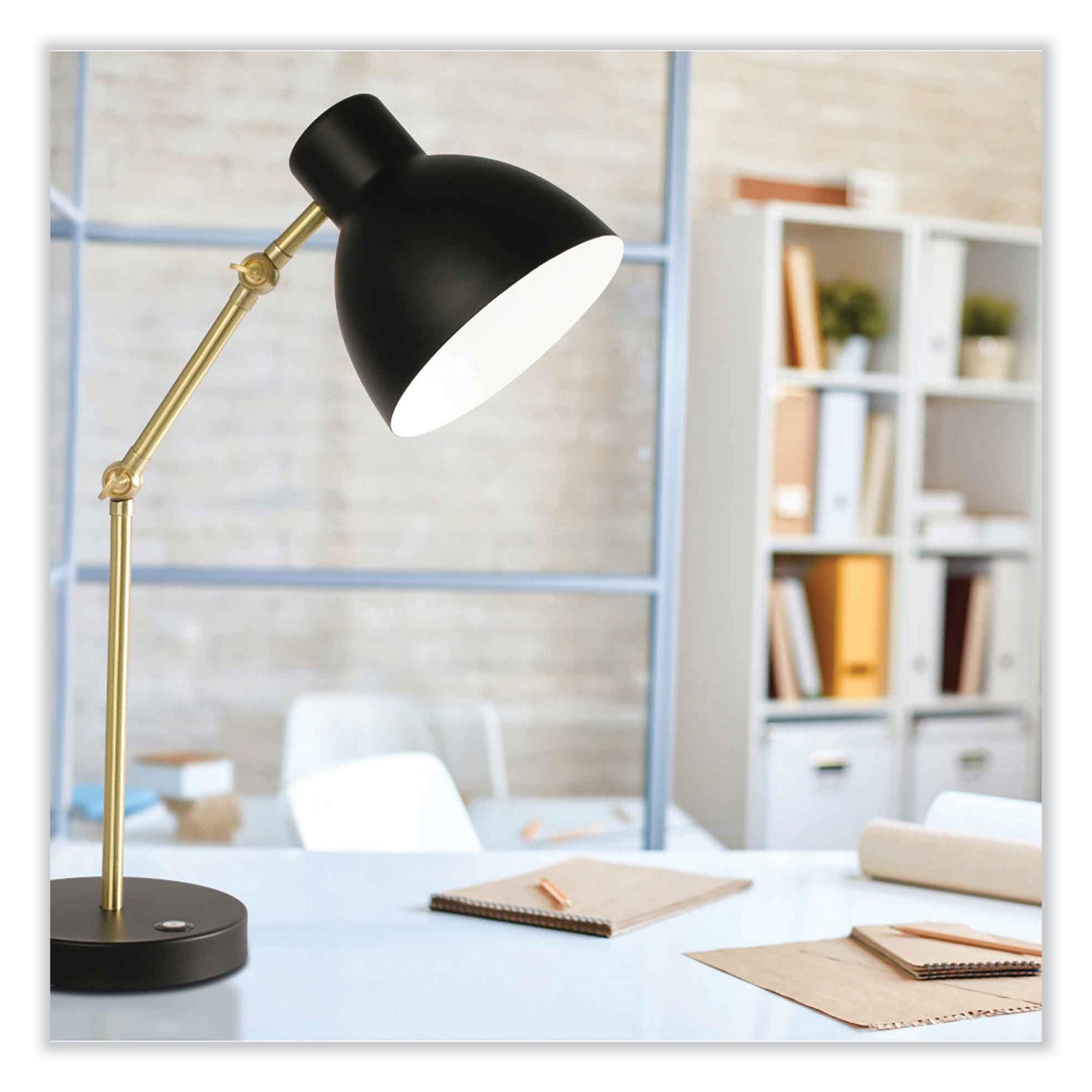 OttLite Wellness Series Adapt LED Desk Lamp, 7" to 22" High, Black (CS01B19SHPR)