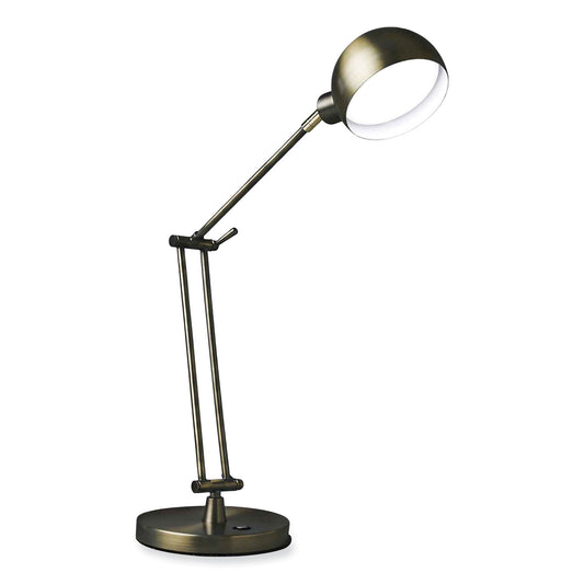 OttLite Wellness Series Refine LED Desk Lamp, 27" High, Antiqued Brass (F1D83BR9SHPR)