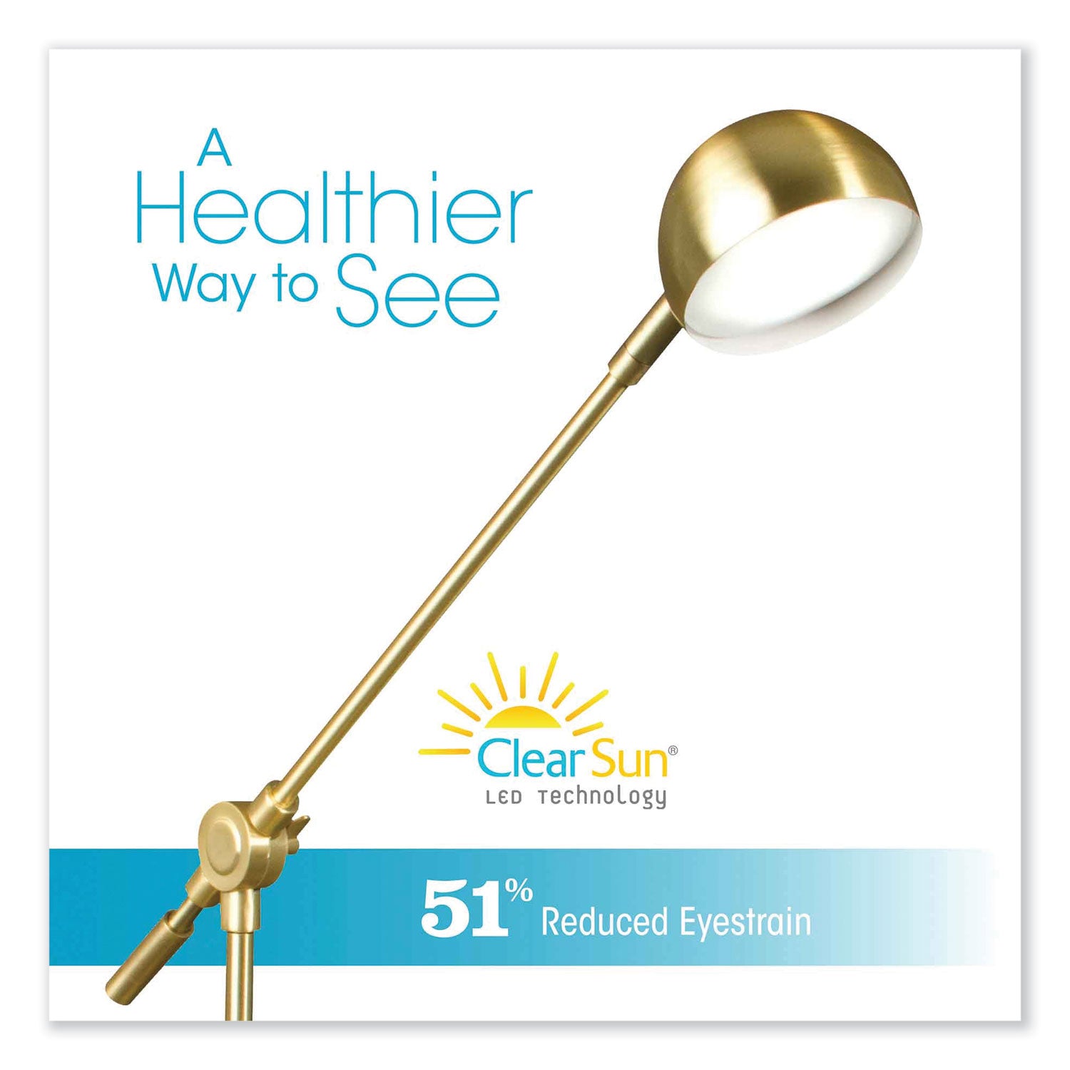 OttLite Wellness Series Direct LED Desk Lamp, 4" to 18" High, Brass (CS01BS9SHPR)