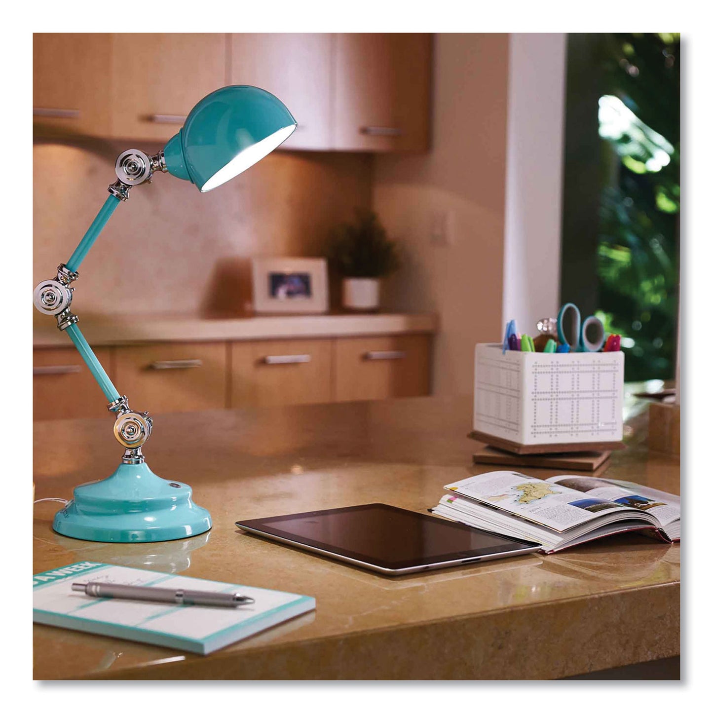 OttLite Wellness Series Revive LED Desk Lamp, 15.5" High, Turquoise (F1485TU9SHPR)