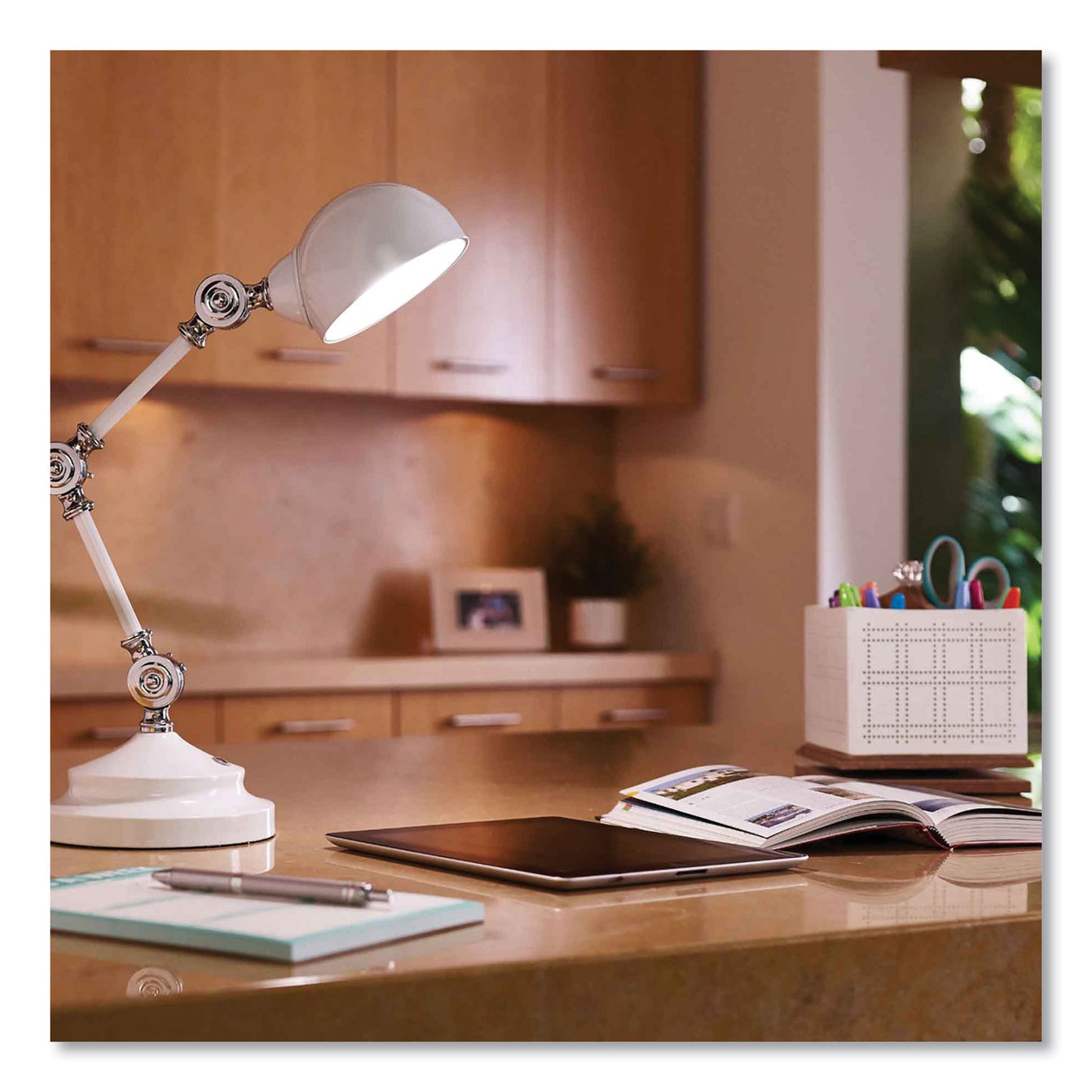 OttLite Wellness Series Revive LED Desk Lamp, 15.5" High, White (F1485009SHPR)