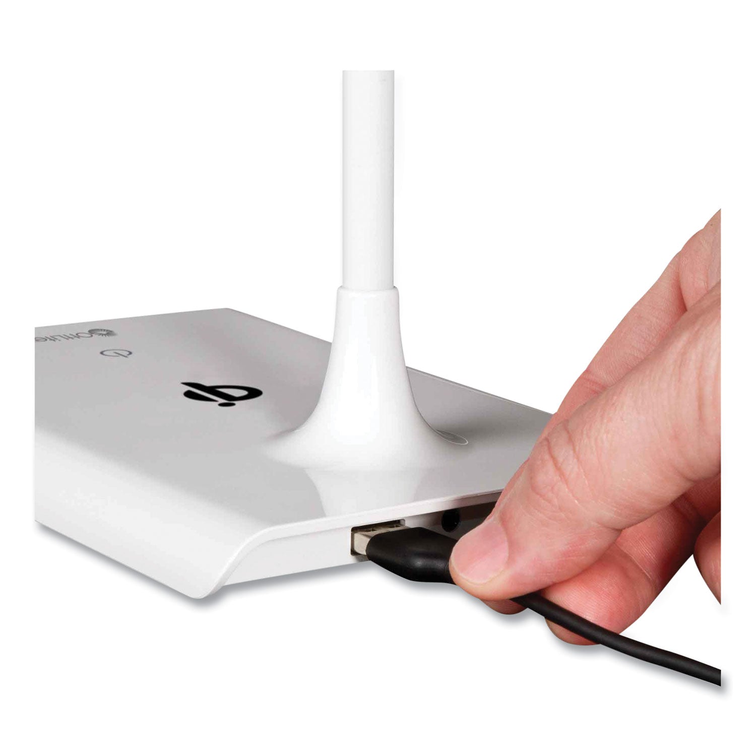 OttLite Wellness Series Power Up LED Desk Lamp, 13" to 21" High, White (CS030QISHPR)