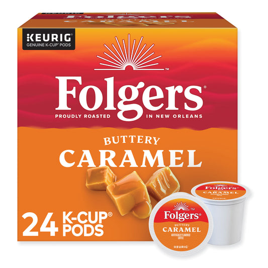 Folgers Buttery Caramel Coffee K-Cups, 24/Box (6680)