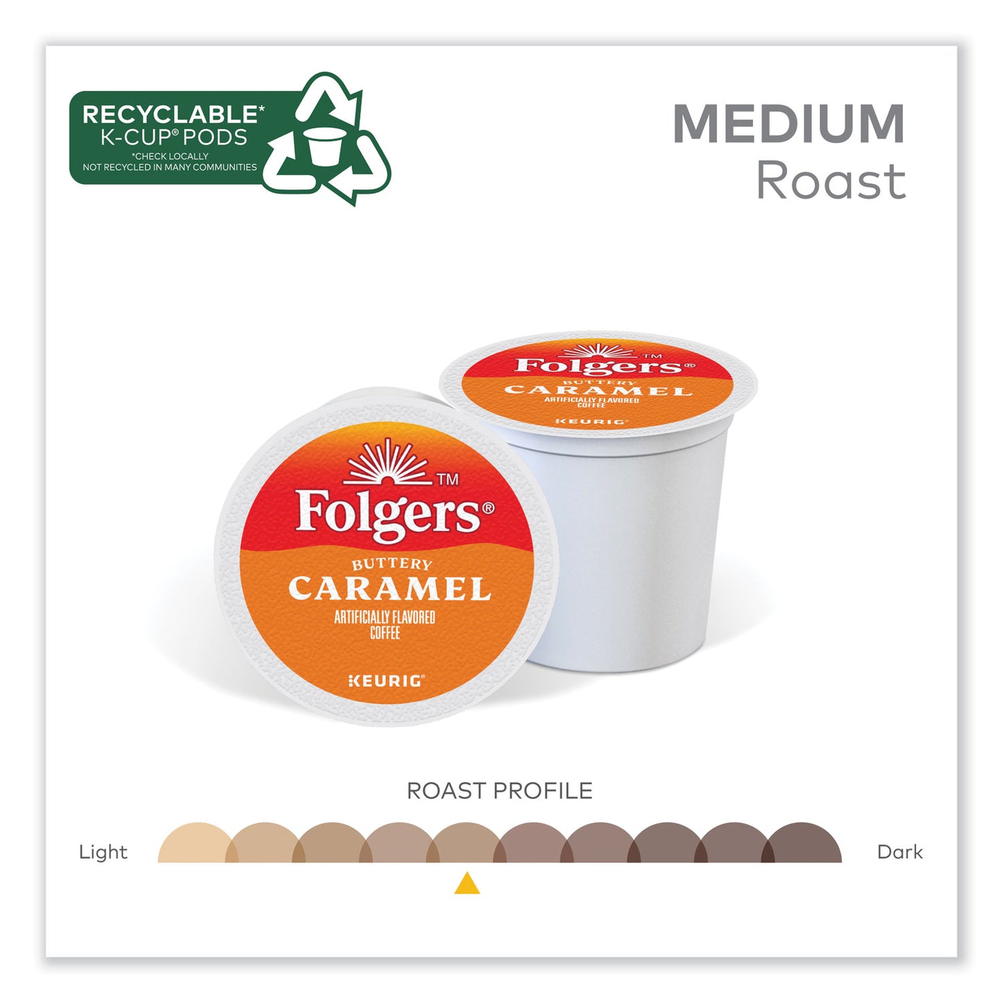 Folgers Buttery Caramel Coffee K-Cups, 24/Box (6680)