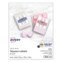 Avery Square Labels with Sure Feed and TrueBlock, 2 x 2, White, 300/Pack (22806)