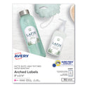 Avery Textured Arched Print-to-the-Edge Labels, Laser Printers, 3 x 2.25, White, 9/Sheet, 10 Sheets/Pack (22809)