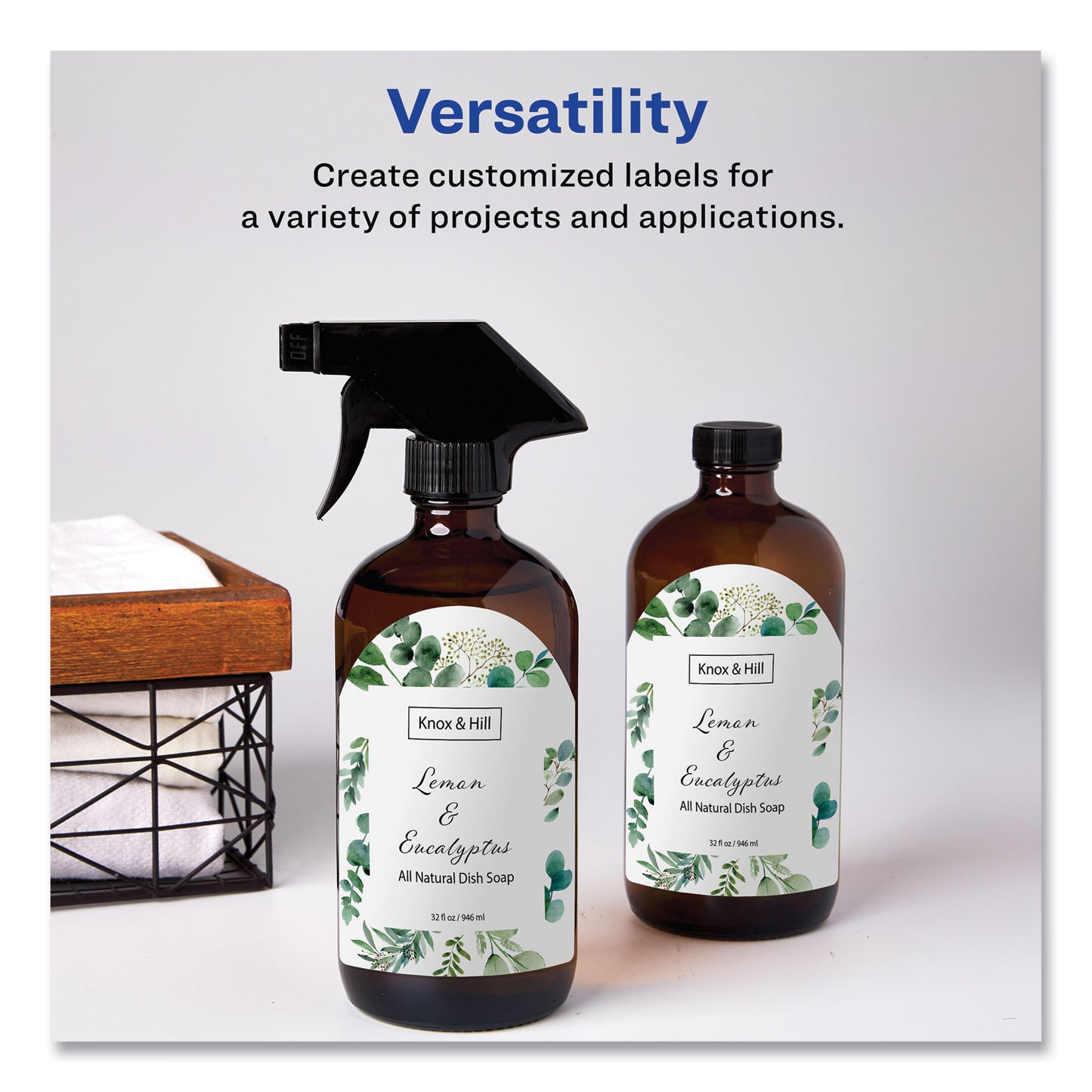 Avery Textured Arched Print-to-the-Edge Labels, Laser Printers, 3 x 2.25, White, 9/Sheet, 10 Sheets/Pack (22809)