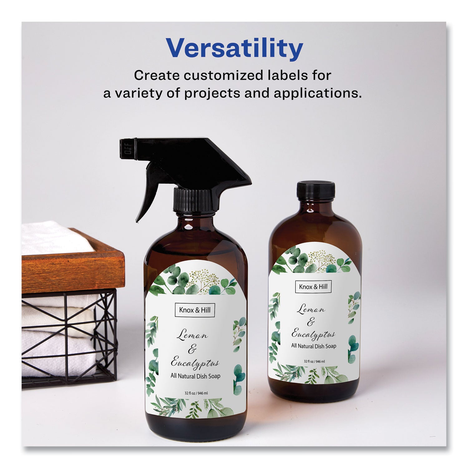 Avery Textured Arched Print-to-the-Edge Labels, Laser Printers, 3 x 2.25, White, 9/Sheet, 10 Sheets/Pack (22809)