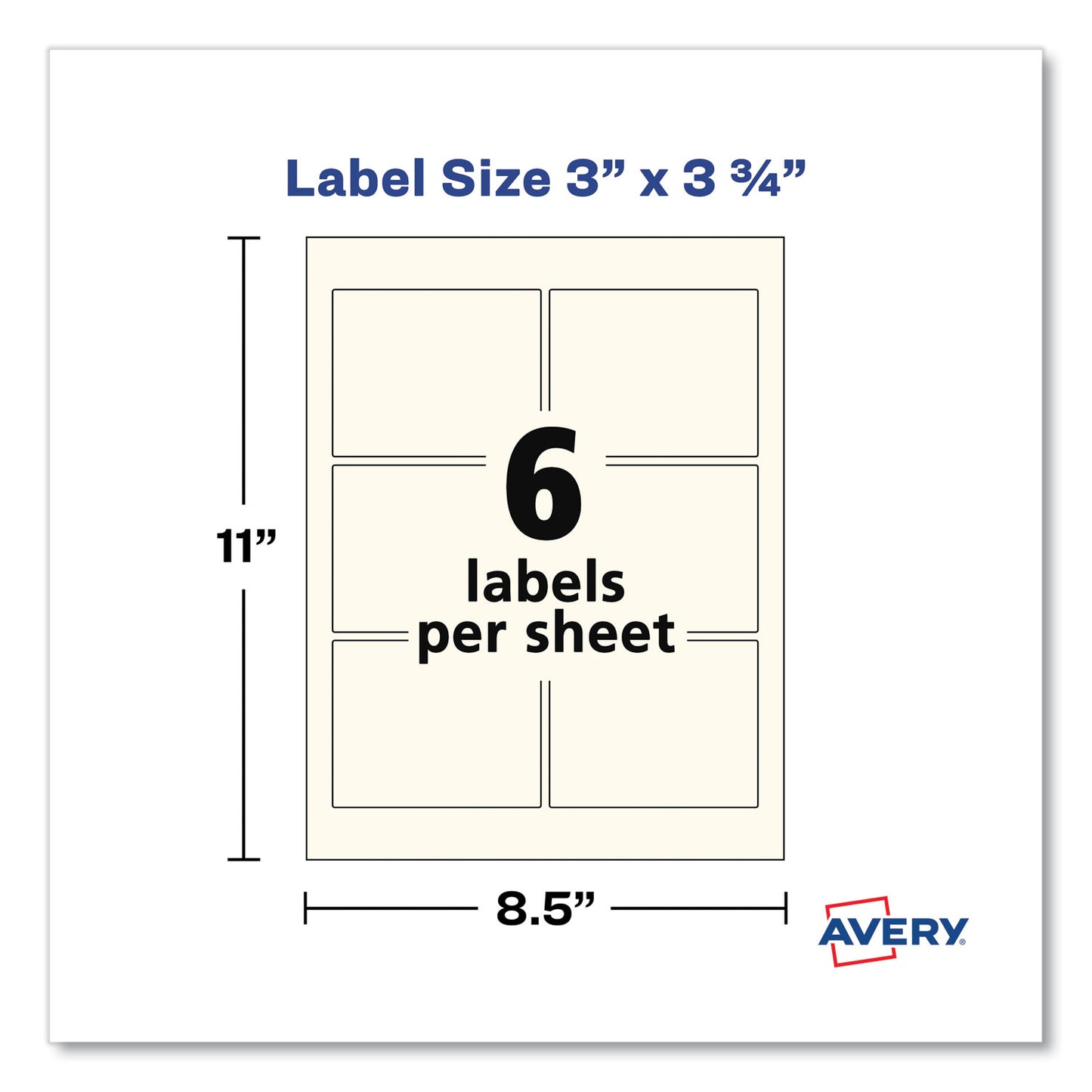 Avery Rectangle Labels, Inkjet/Laser Printers, 3 x 3.75, Pearl Ivory, 6/Sheet, 8 Sheets/Box (22823)