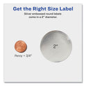 Avery Round Labels, Inkjet Printers, 2" dia, Silver, 12/Sheet, 8 Sheets/Pack (22824)