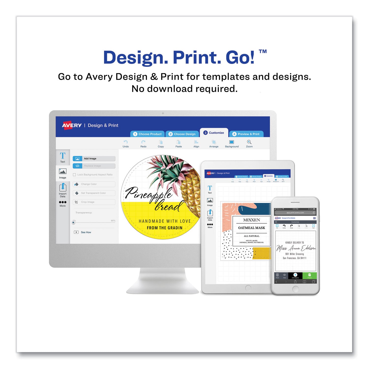 Avery Durable Water-Resistant Wraparound Labels w/ Sure Feed, 3.25 x 7.75, 16/PK (22835)