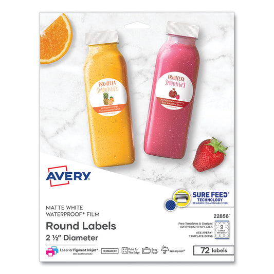 Avery 22856 Labels, Round, 2-1/2" Diameter