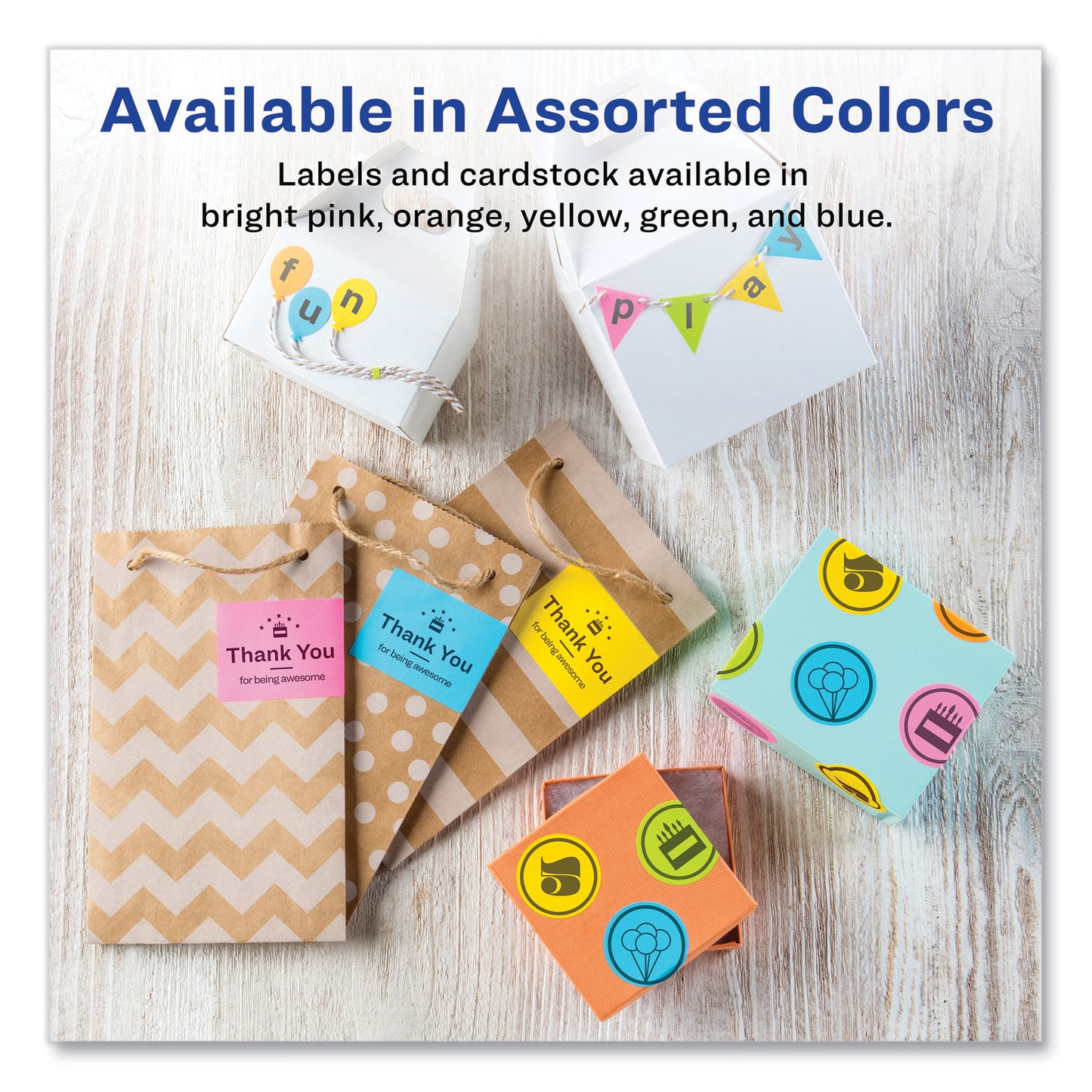 Avery Printable Color Labels with Sure Feed and Easy Peel, 2 x 2.63, Assorted Colors, 15/Sheet, 10 Sheets/Pack (4331)