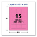 Avery Printable Color Labels with Sure Feed and Easy Peel, 2 x 2.63, Assorted Colors, 15/Sheet, 10 Sheets/Pack (4331)