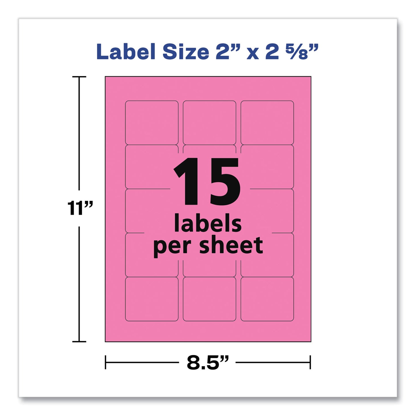 Avery Printable Color Labels with Sure Feed and Easy Peel, 2 x 2.63, Assorted Colors, 15/Sheet, 10 Sheets/Pack (4331)