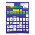 Carson-Dellosa Complete Calendar and Weather Pocket Chart, 51 Pockets, 26 x 37.25, Blue (158003)