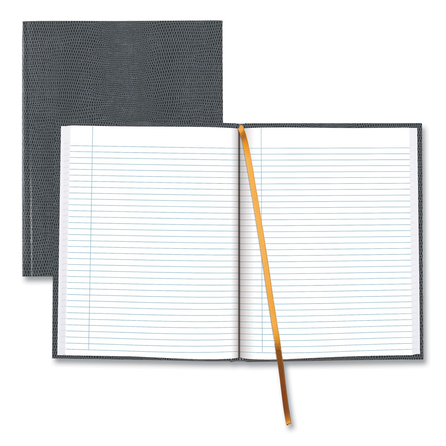 Blueline Executive Notebook with Ribbon Bookmark, 1 Subject, Medium/College Rule, Cool Gray Cover, (75) 10.75 x 8.5 Sheets (A1097)