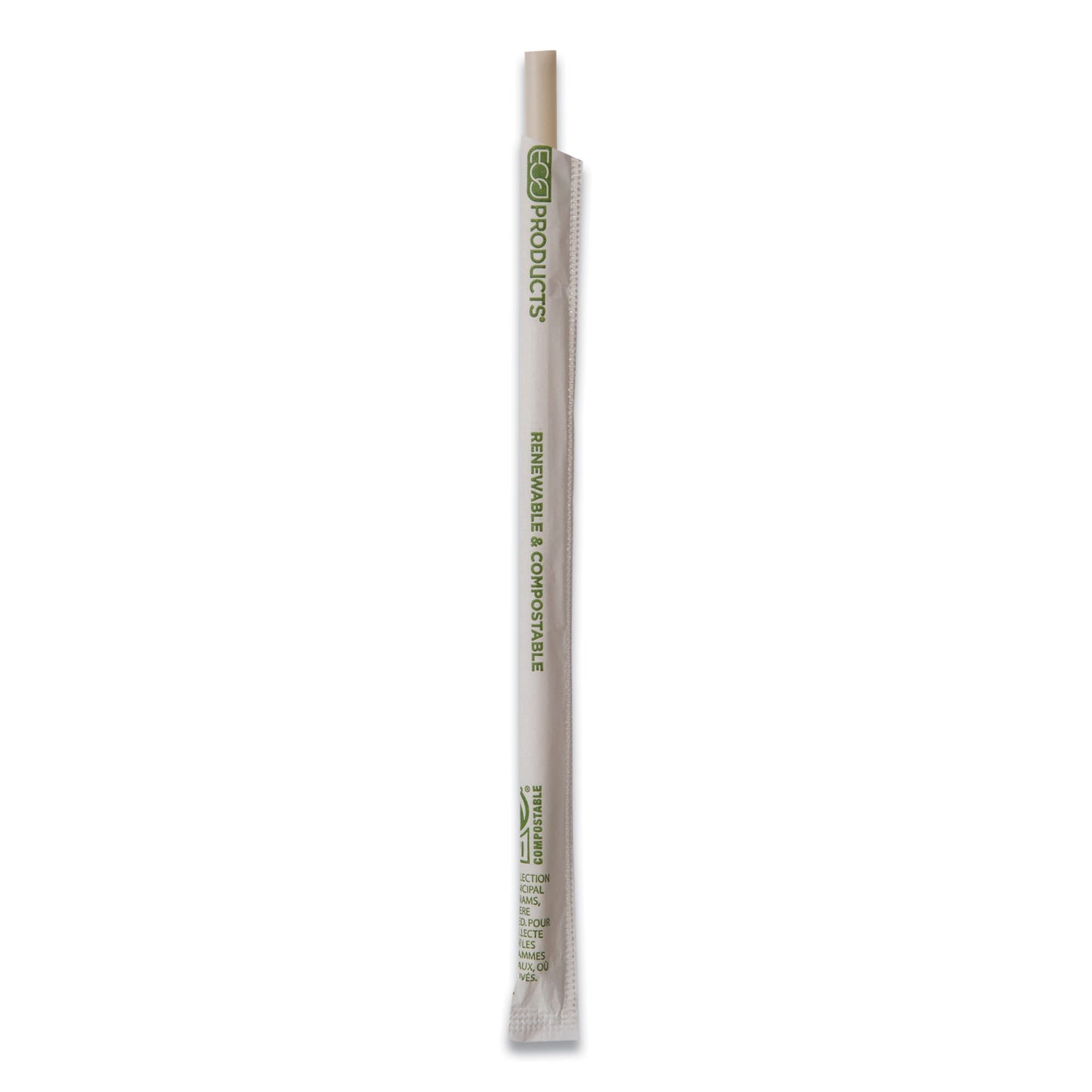 Eco-Products Renewable and Compostable PHA Straws, 10.25", Natural White, 1,250/Carton (EPSTPHA1025)