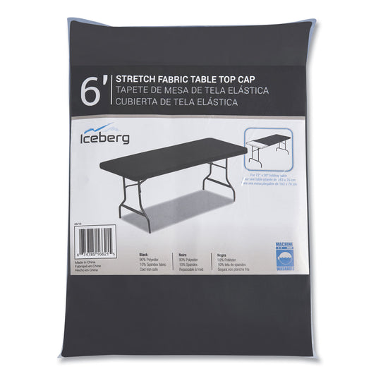 Iceberg iGear Fabric Table Top Cap Cover, Polyester, 30 x 72, Black (16621)