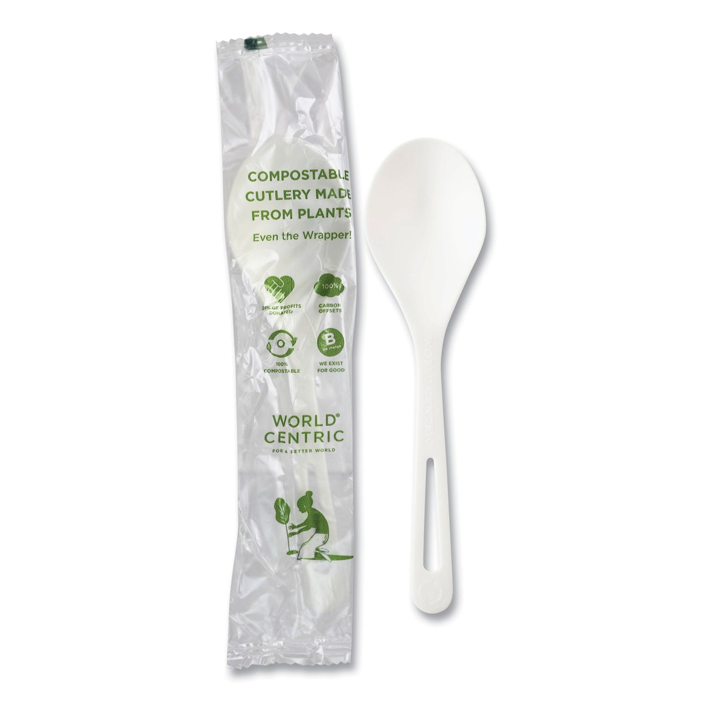 World Centric TPLA Compostable Cutlery, Soup Spoon, White, 750/Carton (SOPSI)