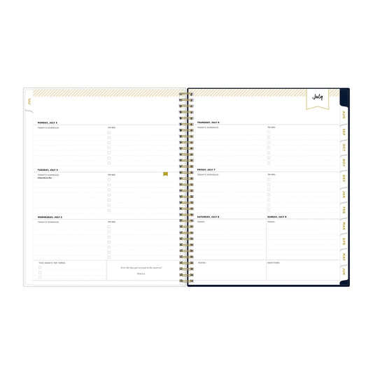 Blue Sky Day Designer Peyton Create-Your-Own Cover Weekly/Monthly Planner, Floral, 11 x 8.5, Navy, 12-Month (July to June): 2024-2025 (107924)