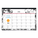 Blue Sky Analeis Academic Year Desk Pad Calendar, Floral Artwork, 17 x 11, White/Black/Coral Sheets, 12-Month (July-June): 2024-2025 (130617)