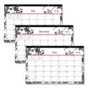 Blue Sky Analeis Academic Year Desk Pad Calendar, Floral Artwork, 17 x 11, White/Black/Coral Sheets, 12-Month (July-June): 2024-2025 (130617)