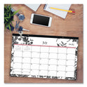 Blue Sky Analeis Academic Year Desk Pad Calendar, Floral Artwork, 17 x 11, White/Black/Coral Sheets, 12-Month (July-June): 2024-2025 (130617)