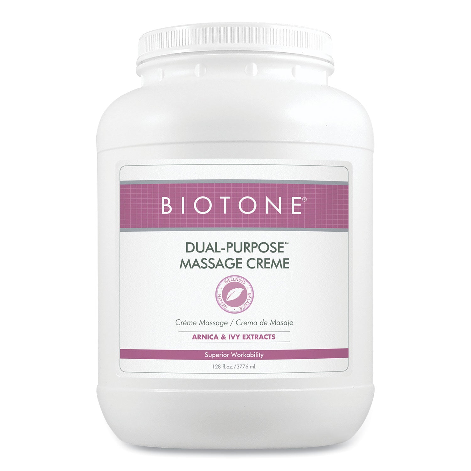 Biotone Dual-Purpose Massage Creme, 1 gal Jar, Unscented (DPC1G)