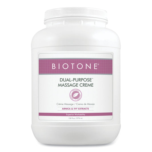 Biotone Dual-Purpose Massage Creme, 1 gal Jar, Unscented (DPC1G)