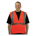 PIP ANSI Class 2 Two-Pocket Zipper Mesh Safety Vest, Polyester Mesh, X-Large, Orange (3020702ZORXL)