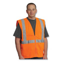 PIP ANSI Class 2 Two-Pocket Zipper Mesh Safety Vest, Polyester Mesh, X-Large, Orange (3020702ZORXL)