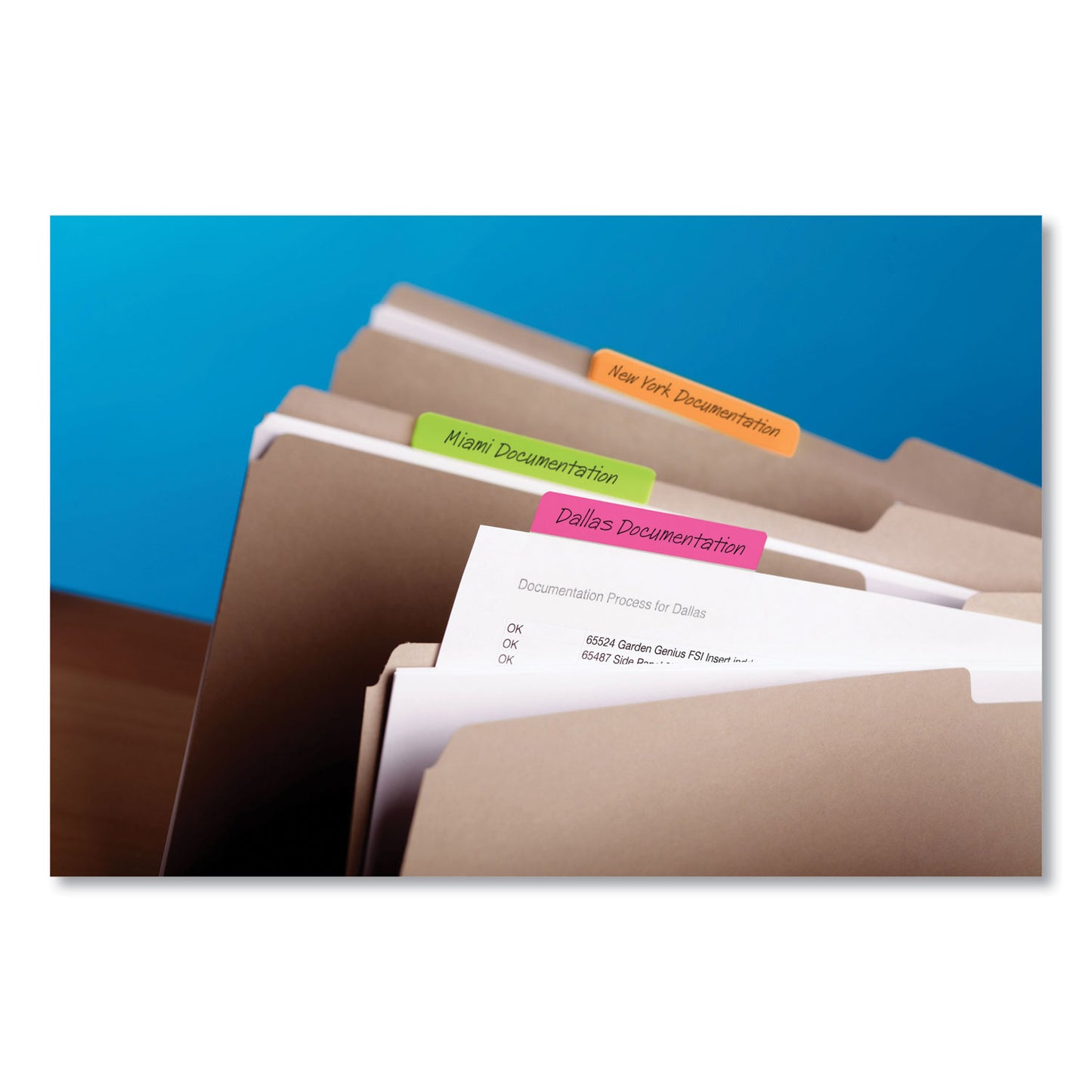 Post-it Solid Color Tabs, 1/5-Cut, Assorted Pastel Colors, 2" Wide, 24/Pack (686PWAV)