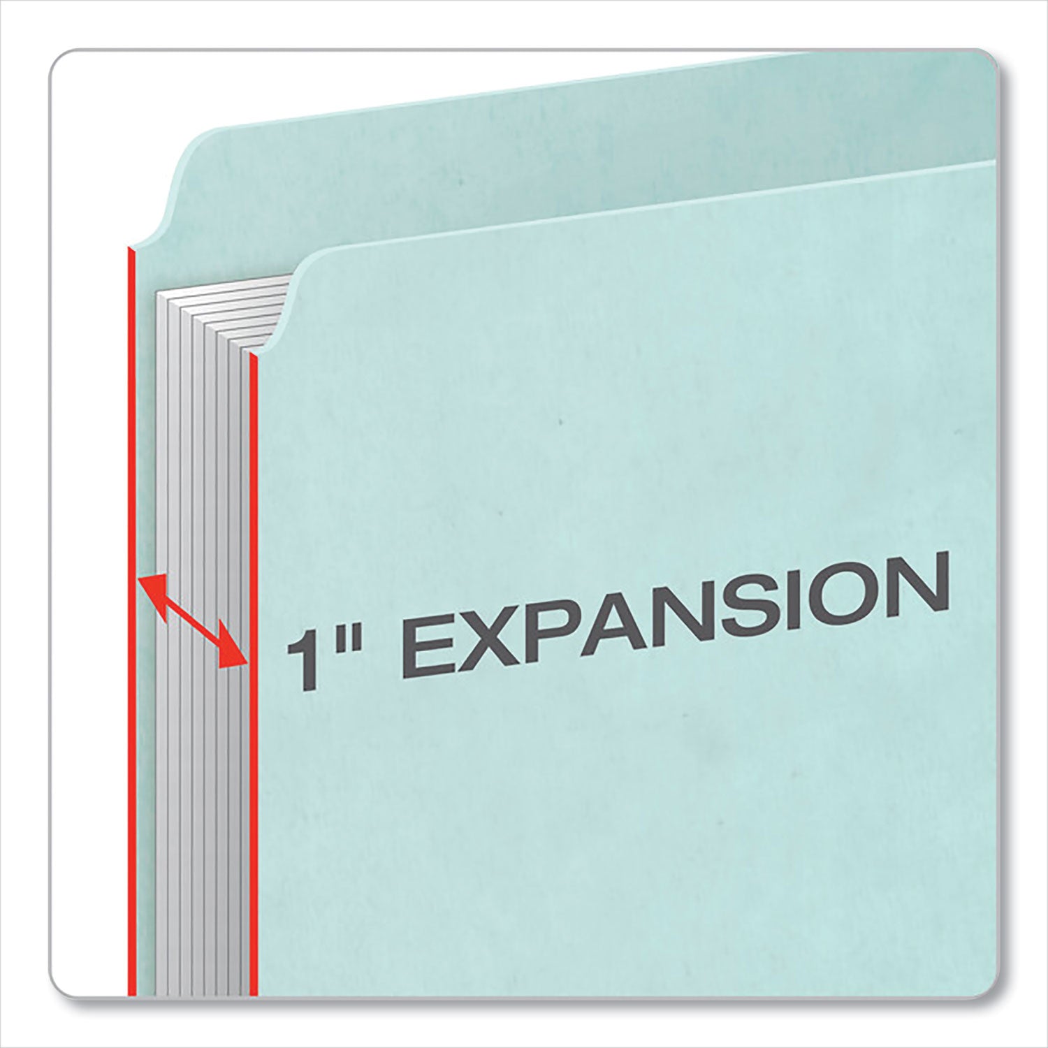 Pendaflex Pressboard Expanding File Folders, 1/3-Cut Tabs: Assorted, Letter Size, 1" Expansion, Blue, 25/Box (9200T13)
